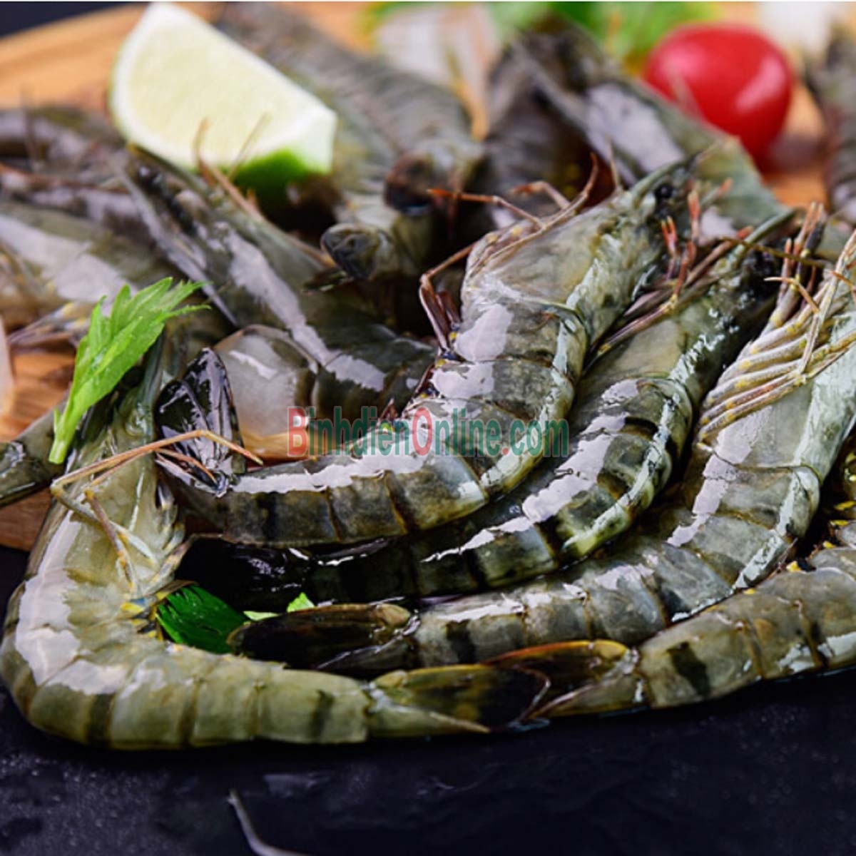 Tôm sú nguyên con tươi sống 60-70 con/kg Xuất xứ Bến Tre