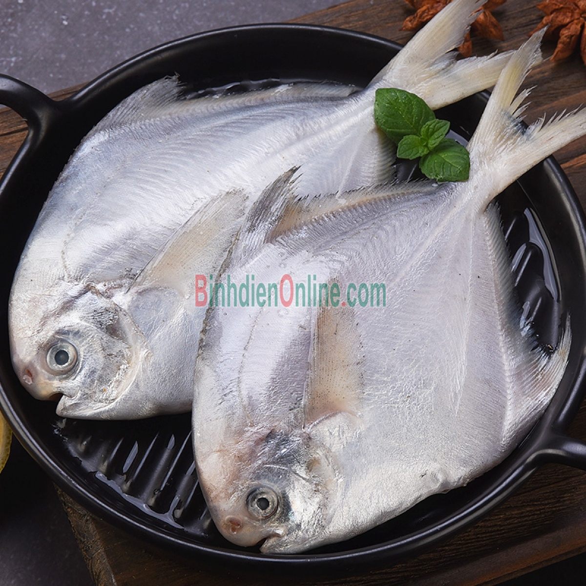 Cá chim trắng tươi, đánh bắt từ biển 1-1,5 kg/con Xuất xứ Kiên Giang