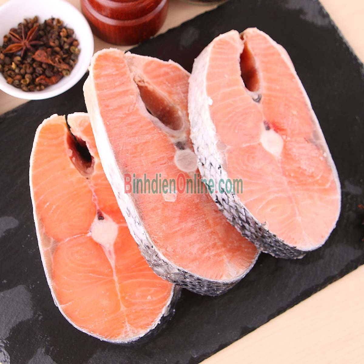 Cá hồi tươi cắt khoanh nhập khẩu an toàn Bán theo kg Xuất xứ Canada